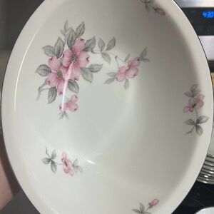 Harmony House Floral Pink and White Dinner Plate